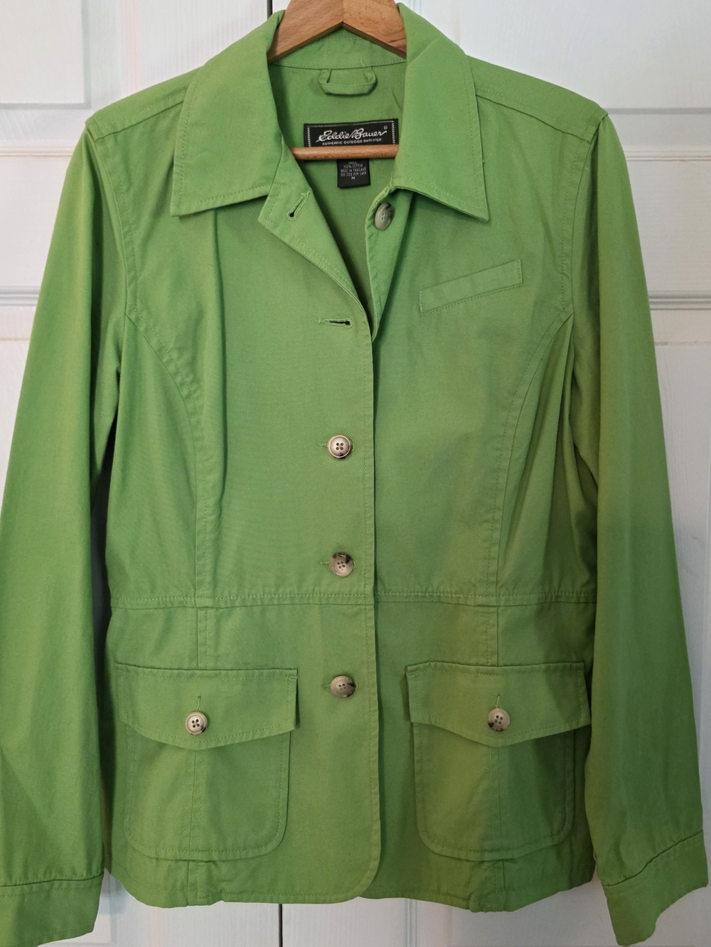 Eddie Bauer Lime Green Button-Front Utility Jacket
